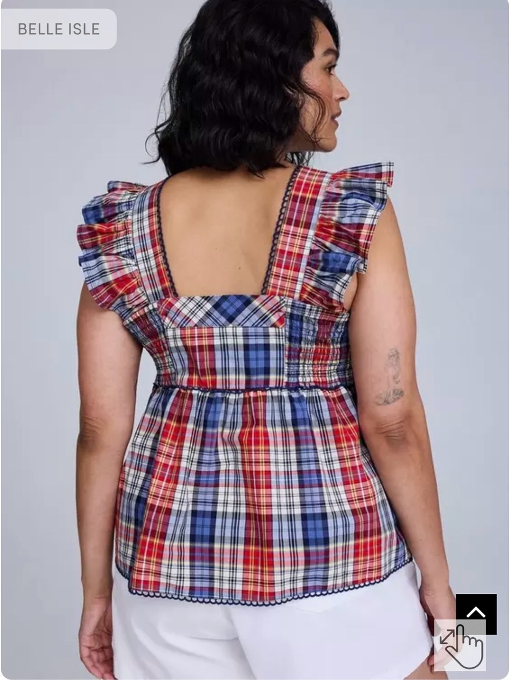 Torrid Plaid Ruffle Top - Picture 3 of 13